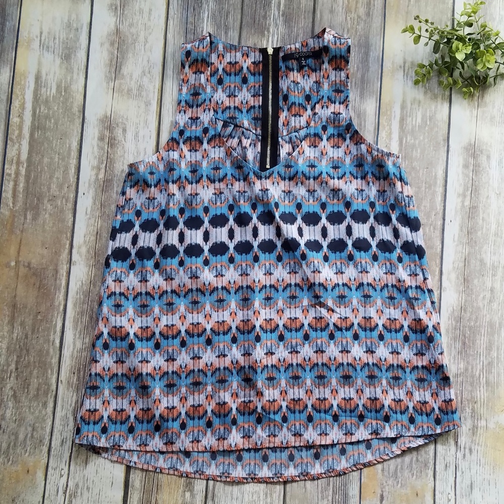 Stitch Fix 19 Cooper Rover Abstract Print Zip Back